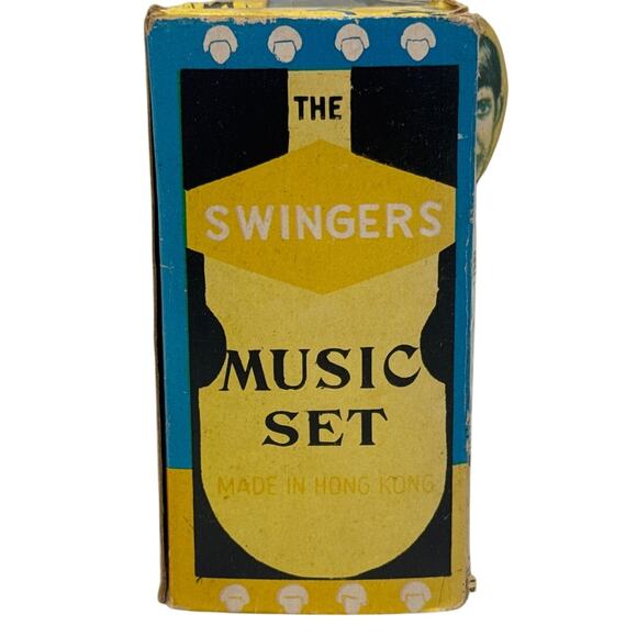 Vintage Swingers Music Set Beatles Style Band Figures Hong Kong w/ Box 1960s - Picture 4 of 16